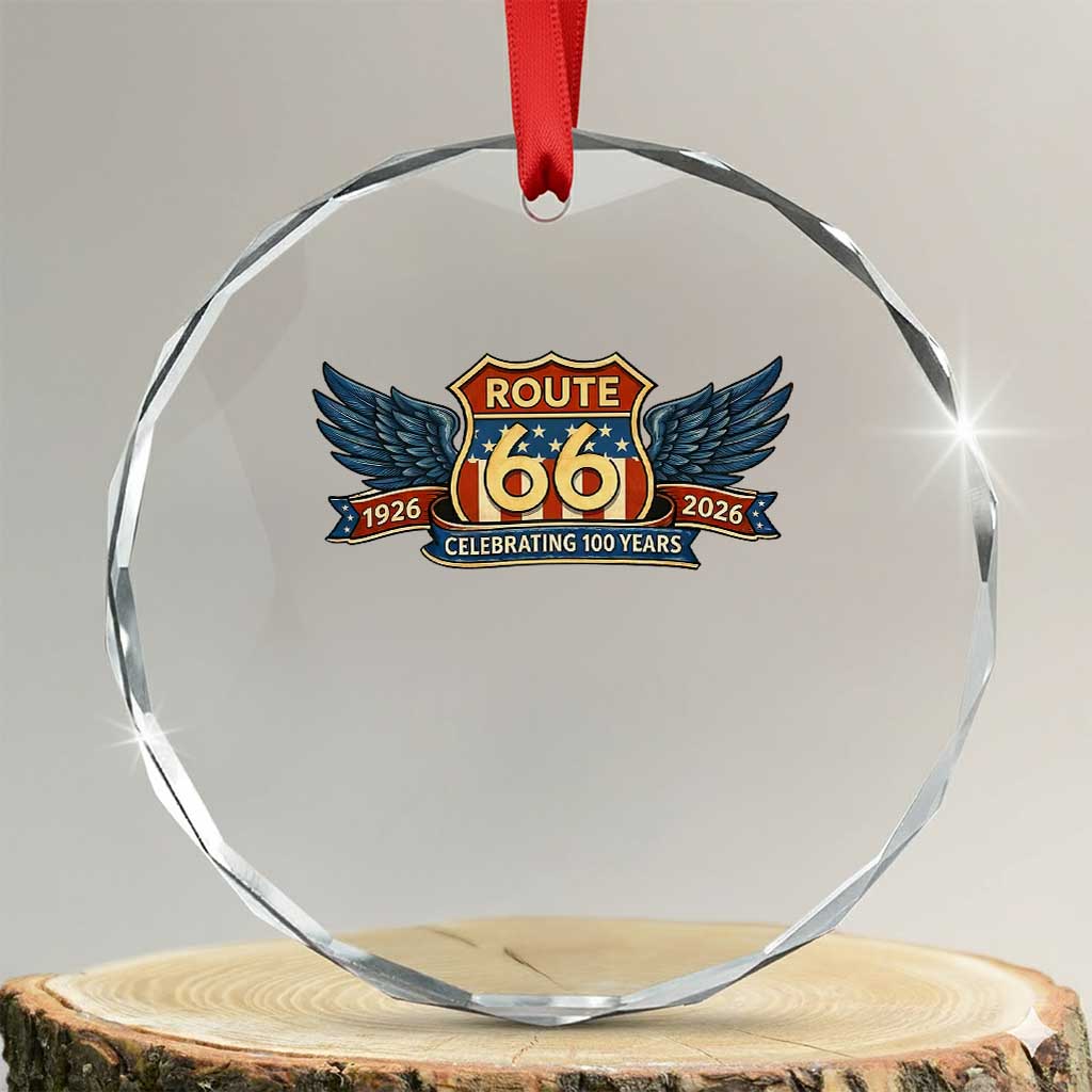 Route Highway 66 Centennial Crystal Glass Ornament 100 Years Of The Mother Road