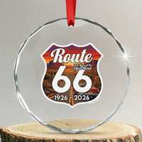 Route Highway 66 Centennial Crystal Glass Ornament Vintage Distressed Americas Highway