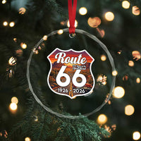 Route Highway 66 Centennial Crystal Glass Ornament Vintage Distressed Americas Highway
