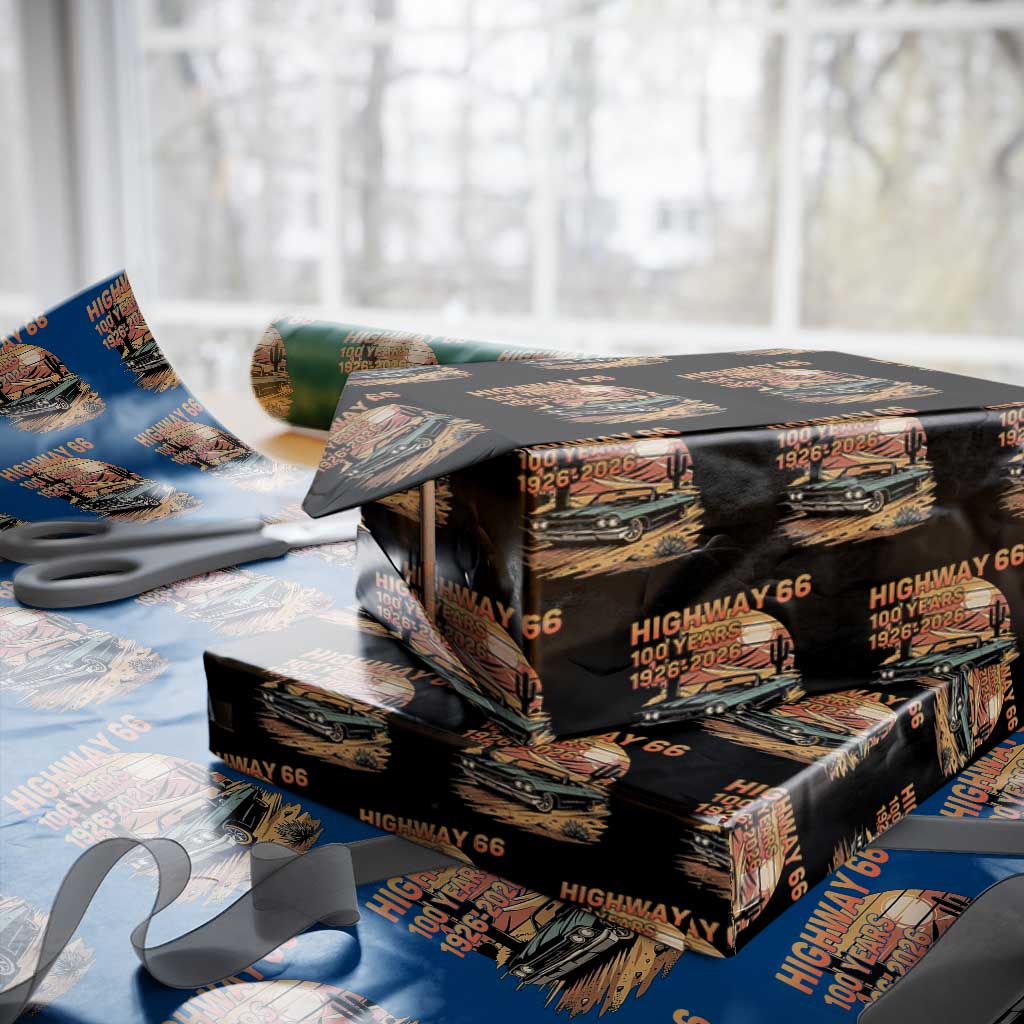 Route Highway 66 Centennial Wrapping Paper Roll 100 Year Road Trip Adventure