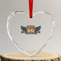 Route Highway 66 Centennial Heart Crystal Glass Ornament 100 Years Of The Mother Road