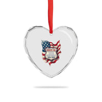 Route Highway 66 Centennial Heart Crystal Glass Ornament Vintage American Flag Patriotic Gift