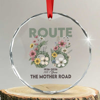 Route Highway 66 Crystal Glass Ornament Floral Centennial 100 Year Anniversary
