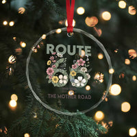 Route Highway 66 Crystal Glass Ornament Floral Centennial 100 Year Anniversary