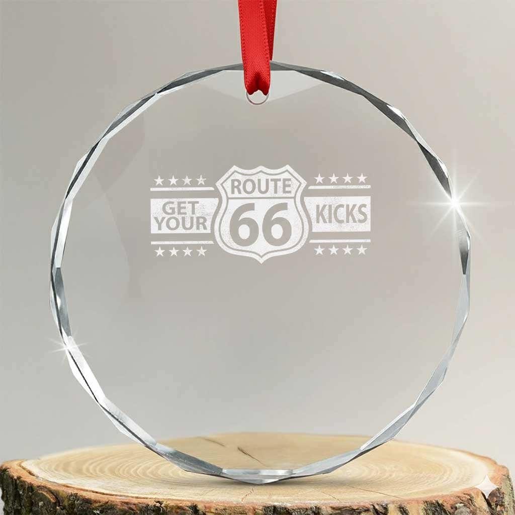 Route Highway 66 Crystal Glass Ornament Get Your Kicks American Road Trip