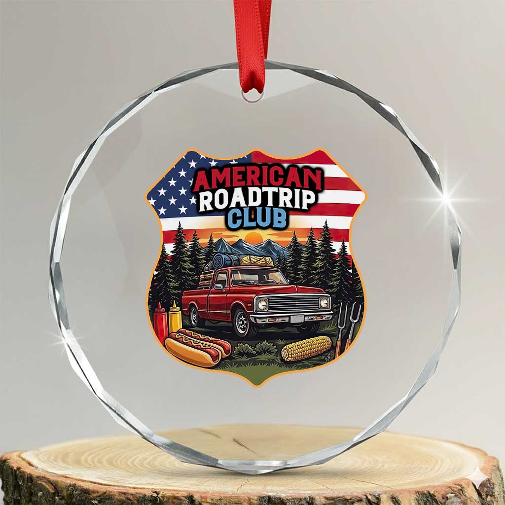 Route Highway 66 Crystal Glass Ornament Vintage American Roadtrip Club Road Trip