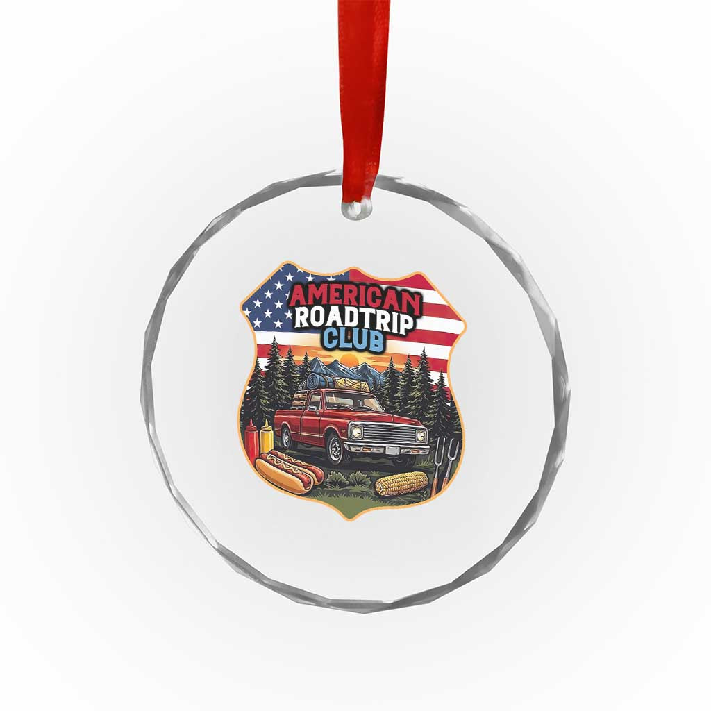 Route Highway 66 Crystal Glass Ornament Vintage American Roadtrip Club Road Trip