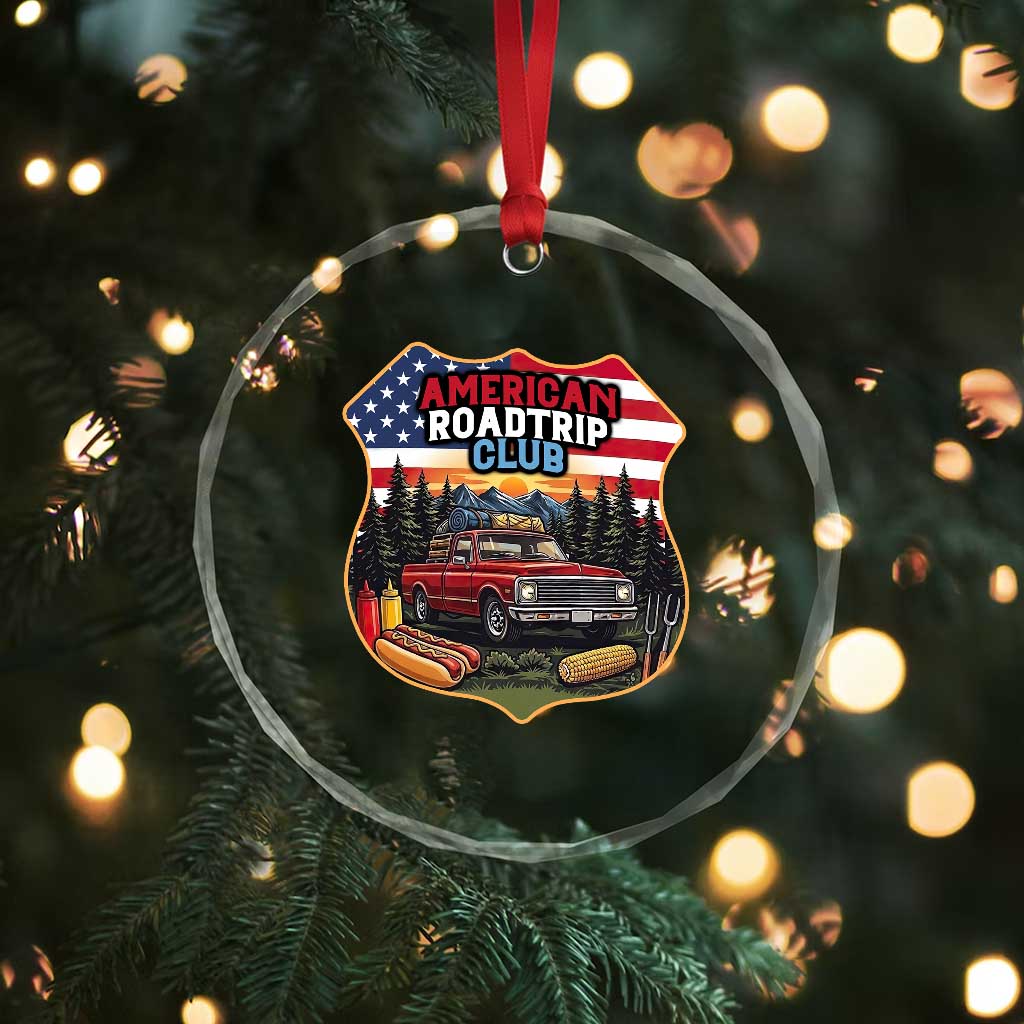 Route Highway 66 Crystal Glass Ornament Vintage American Roadtrip Club Road Trip
