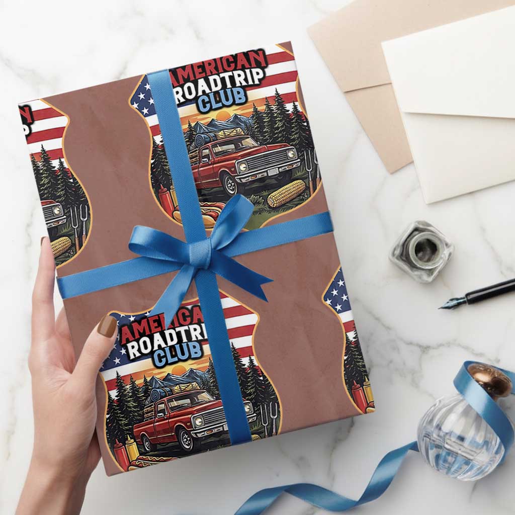 Route Highway 66 Wrapping Paper Roll Vintage American Roadtrip Club Road Trip