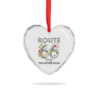 Route Highway 66 Heart Crystal Glass Ornament Floral Centennial 100 Year Anniversary