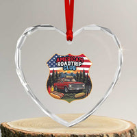 Route Highway 66 Heart Crystal Glass Ornament Vintage American Roadtrip Club Road Trip