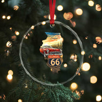 Route Highway 66 Illinois State Pride Crystal Glass Ornament Mother Road Travel Gift