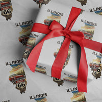 Route Highway 66 Illinois State Pride Wrapping Paper Roll Mother Road Travel Gift