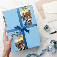 Route Highway 66 Illinois State Pride Wrapping Paper Roll Mother Road Travel Gift