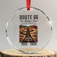 Route Highway 66 Mother Road Crystal Glass Ornament Vintage Distressed Road Trip Adventure