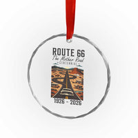 Route Highway 66 Mother Road Crystal Glass Ornament Vintage Distressed Road Trip Adventure