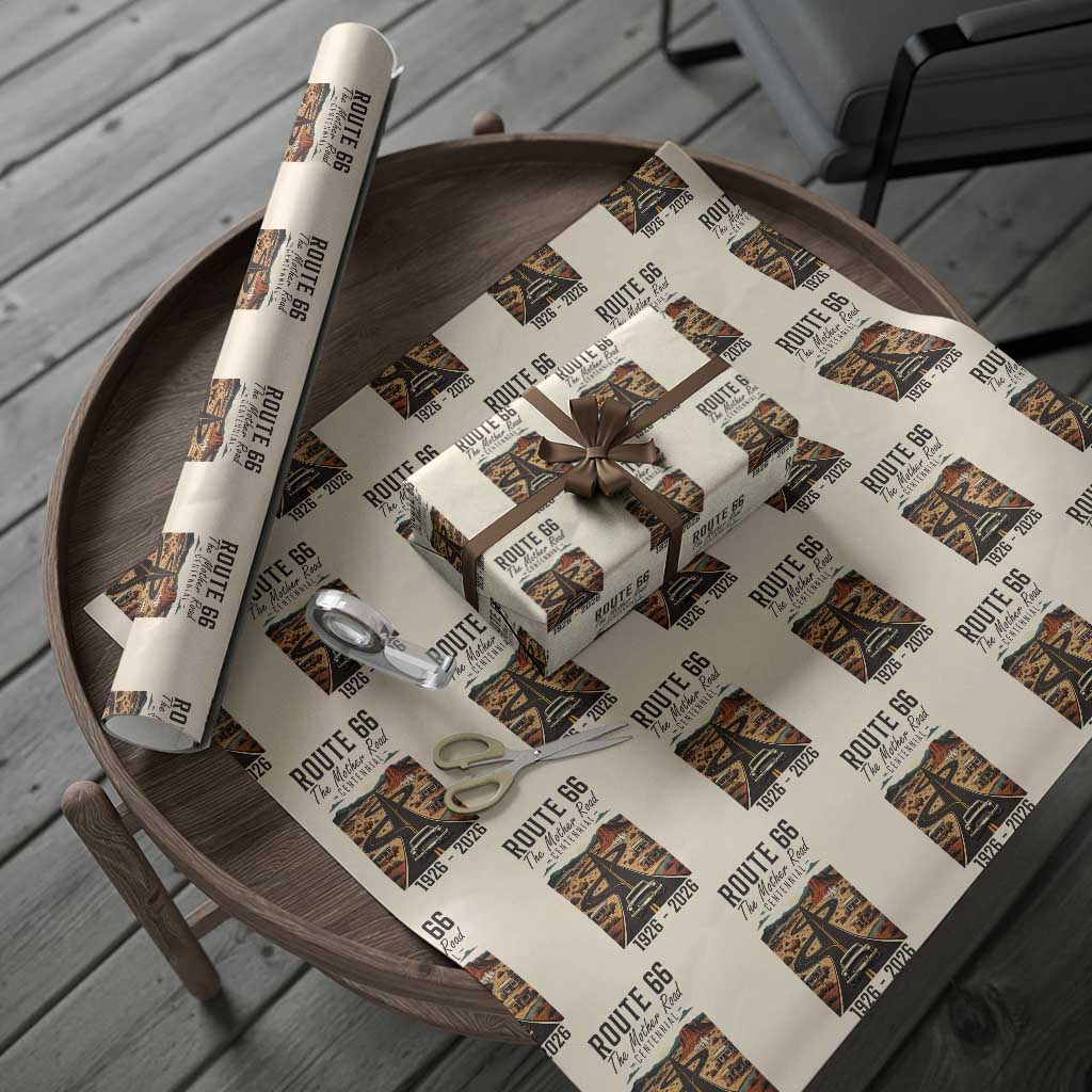 Route Highway 66 Mother Road Wrapping Paper Roll Vintage Distressed Road Trip Adventure