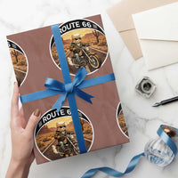 Route Highway 66 Motorcycle Cat Wrapping Paper Roll Road Trip Adventure