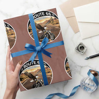 Route Highway 66 Motorcycle Eagle Wrapping Paper Roll Americana Adventure