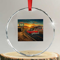 Route Highway 66 Raccoon Crystal Glass Ornament Americana Road Trip