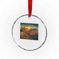 Route Highway 66 Raccoon Crystal Glass Ornament Americana Road Trip
