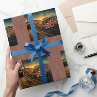 Route Highway 66 Raccoon Wrapping Paper Roll Americana Road Trip