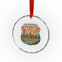 Route Highway 66 Tulsa Oklahoma Crystal Glass Ornament Mother Road Travel Gift
