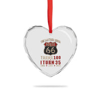 Route Highway 66 Turns 100 I Turn 35 Heart Crystal Glass Ornament Vintage 1991 Road Sign 35th Birthday Gift