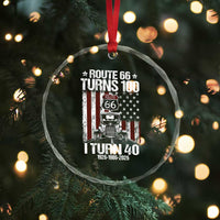 Route Highway 66 Turns 100 I Turn 40 Crystal Glass Ornament Vintage 1986 America Road Sign America Antique Car Lover 40th Birthday Gift