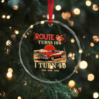 Route Highway 66 Turns 100 I Turn 40 Crystal Glass Ornament Vintage 1986 Road Sign 40th Birthday Muscle Car Lover Gift
