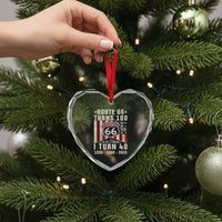 Route Highway 66 Turns 100 I Turn 40 Heart Crystal Glass Ornament Vintage 1986 Born American Road Sign 40th Birthday Gift
