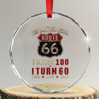 Route Highway 66 Turns 100 I Turn 60 Crystal Glass Ornament Vintage 1966 Road Sign 60th Birthday Gift