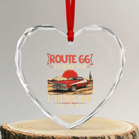 Route Highway 66 Turns 100 I Turn 60 Heart Crystal Glass Ornament Vintage 1966 Road Sign 60th Birthday Muscle Car Lover Gift