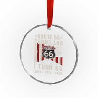 Route Highway 66 Turns 100 I Turn 65 Crystal Glass Ornament Vintage 1961 Born American Road Sign 65th Birthday Gift
