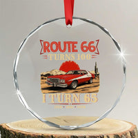 Route Highway 66 Turns 100 I Turn 65 Crystal Glass Ornament Vintage 1961 Road Sign 65th Birthday Muscle Car Lover Gift
