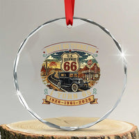 Route Highway 66 Turns 100 I Turn 65 Crystal Glass Ornament Vintage 1961 Road Sign Antique Car Lover 65th Birthday Gift