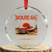 Route Highway 66 Turns 100 I Turn 70 Crystal Glass Ornament Vintage 1956 Road Sign 70th Birthday Muscle Car Lover Gift