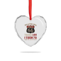 Route Highway 66 Turns 100 I Turn 70 Heart Crystal Glass Ornament Vintage 1956 Road Sign 70th Birthday Gift