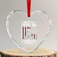 Route Highway 66 Turns 100 I Turn 75 Heart Crystal Glass Ornament Vintage 1951 America Road Sign America Antique Car Lover 75th Birthday Gift