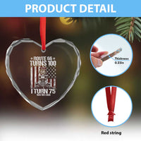 Route Highway 66 Turns 100 I Turn 75 Heart Crystal Glass Ornament Vintage 1951 America Road Sign America Antique Car Lover 75th Birthday Gift