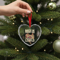 Route Highway 66 Turns 100 I Turn 75 Heart Crystal Glass Ornament Vintage 1951 Road Sign American Muscle Car Lover 75th Birthday Gift