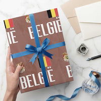 Royal Coat of Arms Belgie Crest Graphic Wrapping Paper Roll Traditional Belgium Belgian Flag and Lion Heritage Pride Gift