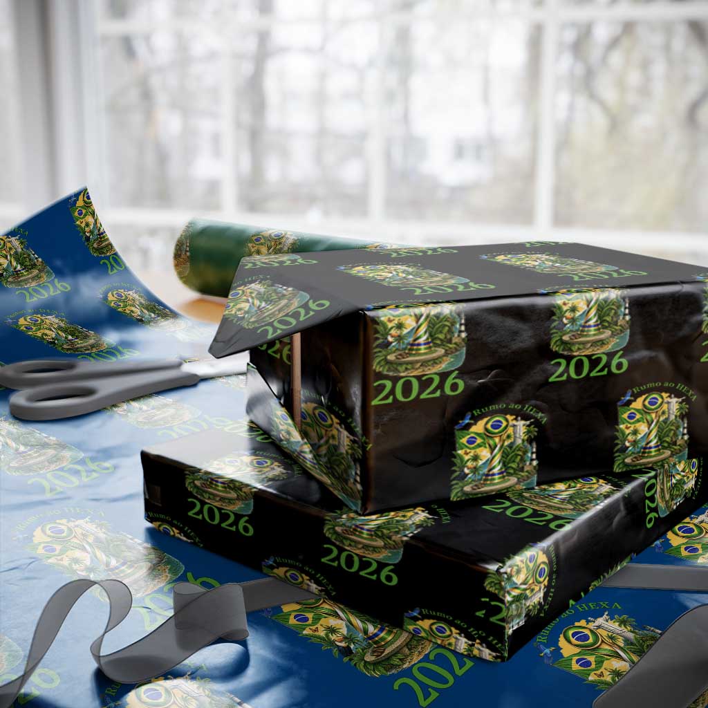Rumo Ao Hexa Wrapping Paper Roll Brazil Soccer Fan 2026 Graphic