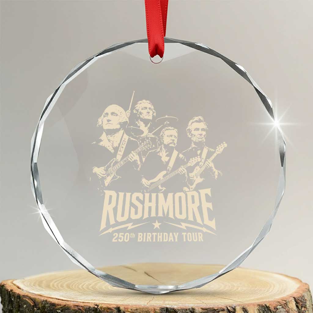 Rushmore 250th Birthday Tour Band Crystal Glass Ornament Presidents Rock Concert Historical Collages
