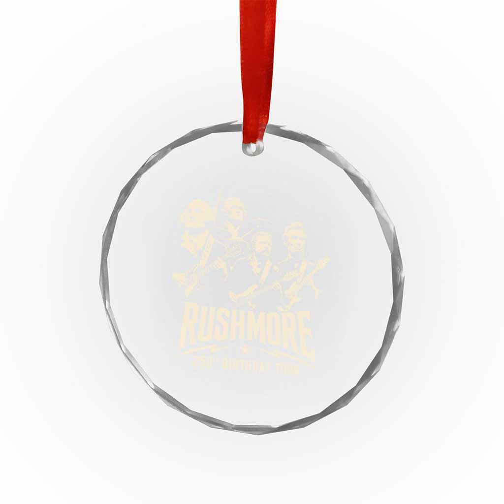 Rushmore 250th Birthday Tour Band Crystal Glass Ornament Presidents Rock Concert Historical Collages