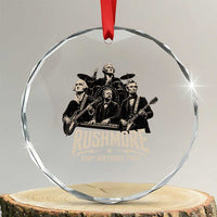 Rushmore 250th Birthday Tour Crystal Glass Ornament Funny Presidents Rockstar Music