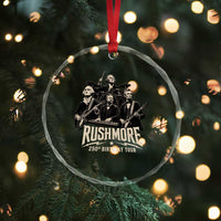 Rushmore 250th Birthday Tour Crystal Glass Ornament Funny Presidents Rockstar Music