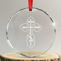 Russian Greek Byzantine Golden Orthodox Cross Father Son Holy Spirit Crystal Glass Ornament - Wonder Print Shop