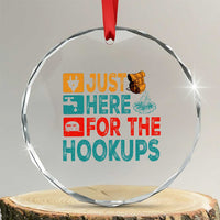 RV Camping Caravan Motorhome Crystal Glass Ornament Just Here For The Hookups - Wonder Print Shop
