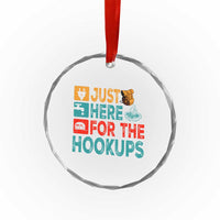 RV Camping Caravan Motorhome Crystal Glass Ornament Just Here For The Hookups - Wonder Print Shop